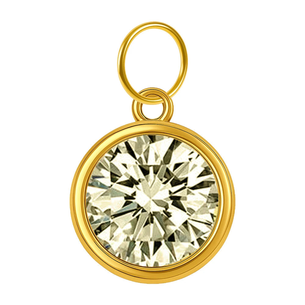 Charm Acero Dorado Piedra de Nacimiento Agosto Colgante