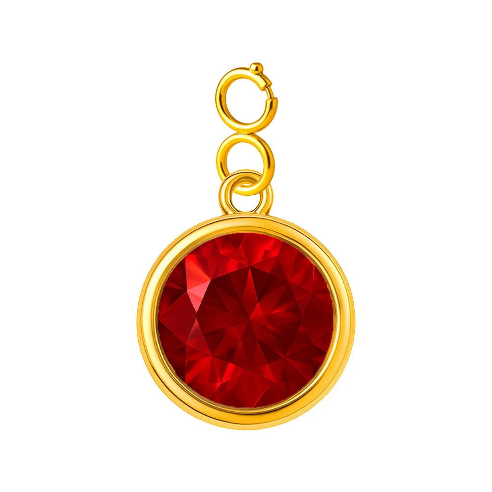 Charm Acero Dorado Piedra de Nacimiento Julio con Cierre