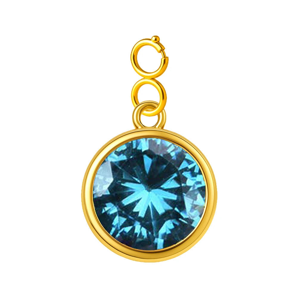 Charm Acero Dorado Piedra de Nacimiento Marzo con Cierre