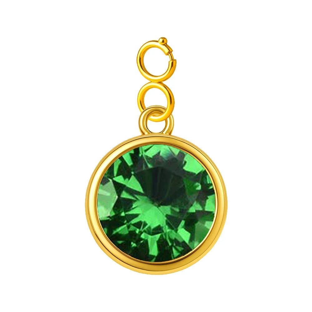 Charm Piedra de Nacimiento en Acero Dorado con Cierre - Mes Mayo - SKU 224045