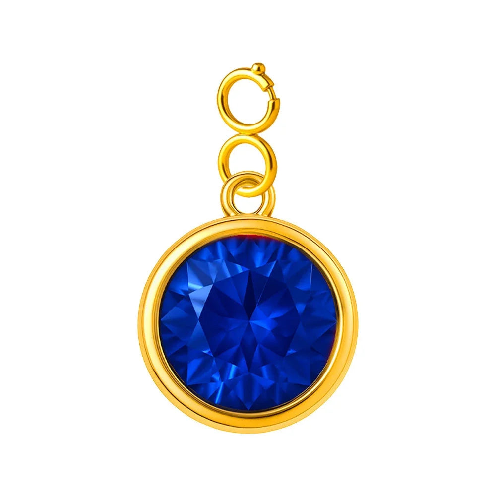 Charm Piedra de Nacimiento en Acero Dorado con Cierre - Mes Septiembre - SKU 224049