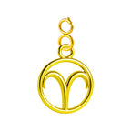 Charm Acero Dorado Zodíaco Aries con Cierre