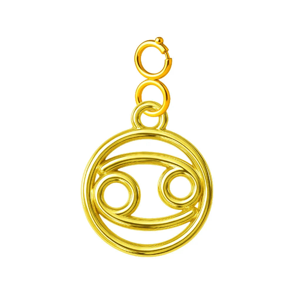 Charm Zodiaco Acero Dorado con Cierre - Cáncer - SKU 224032