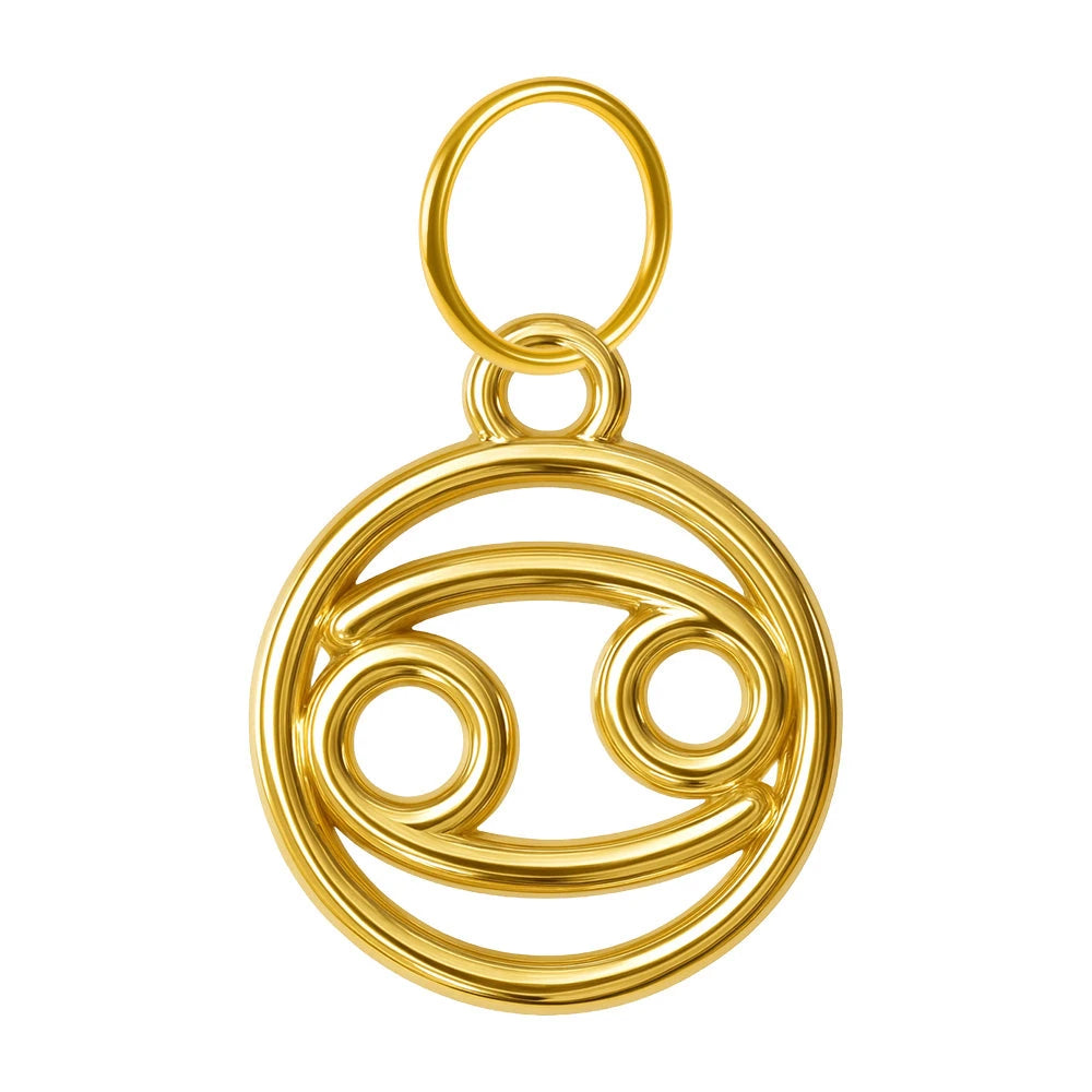 Charm Acero Dorado Zodíaco Cáncer Colgante