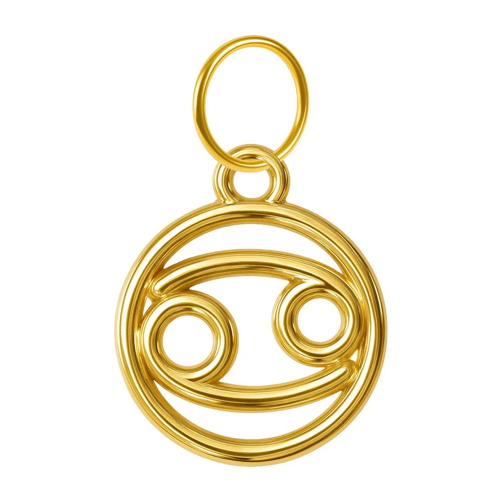 Charm Zodiaco Acero Dorado Colgante - Cáncer - SKU 24032