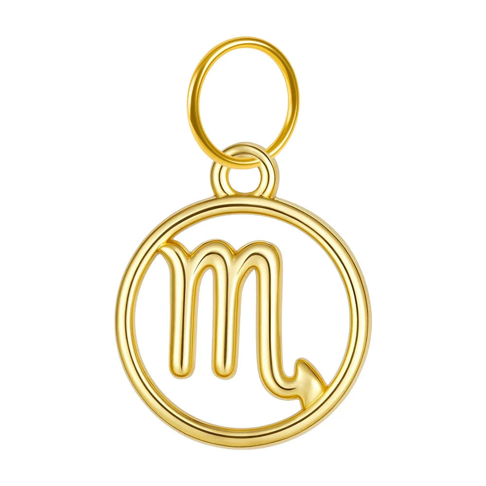 Charm Zodiaco Acero Dorado Colgante - Escorpio - SKU 24036