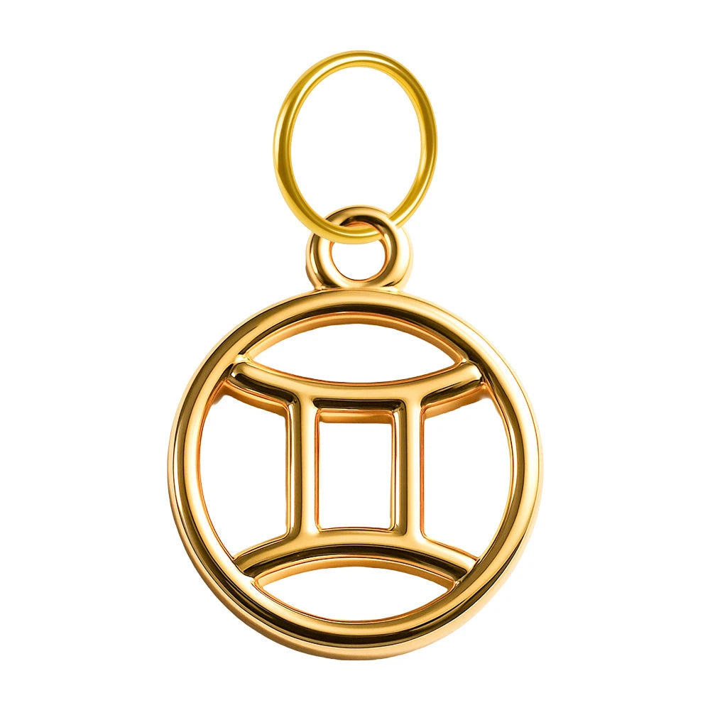 Charm Acero Dorado Zodíaco Géminis Colgante