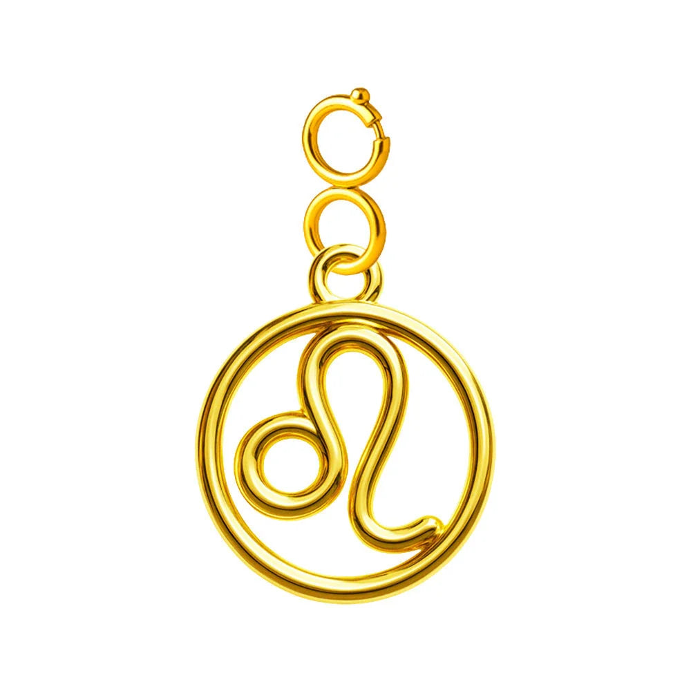 Charm Zodiaco Acero Dorado con Cierre - Leo - SKU 224033