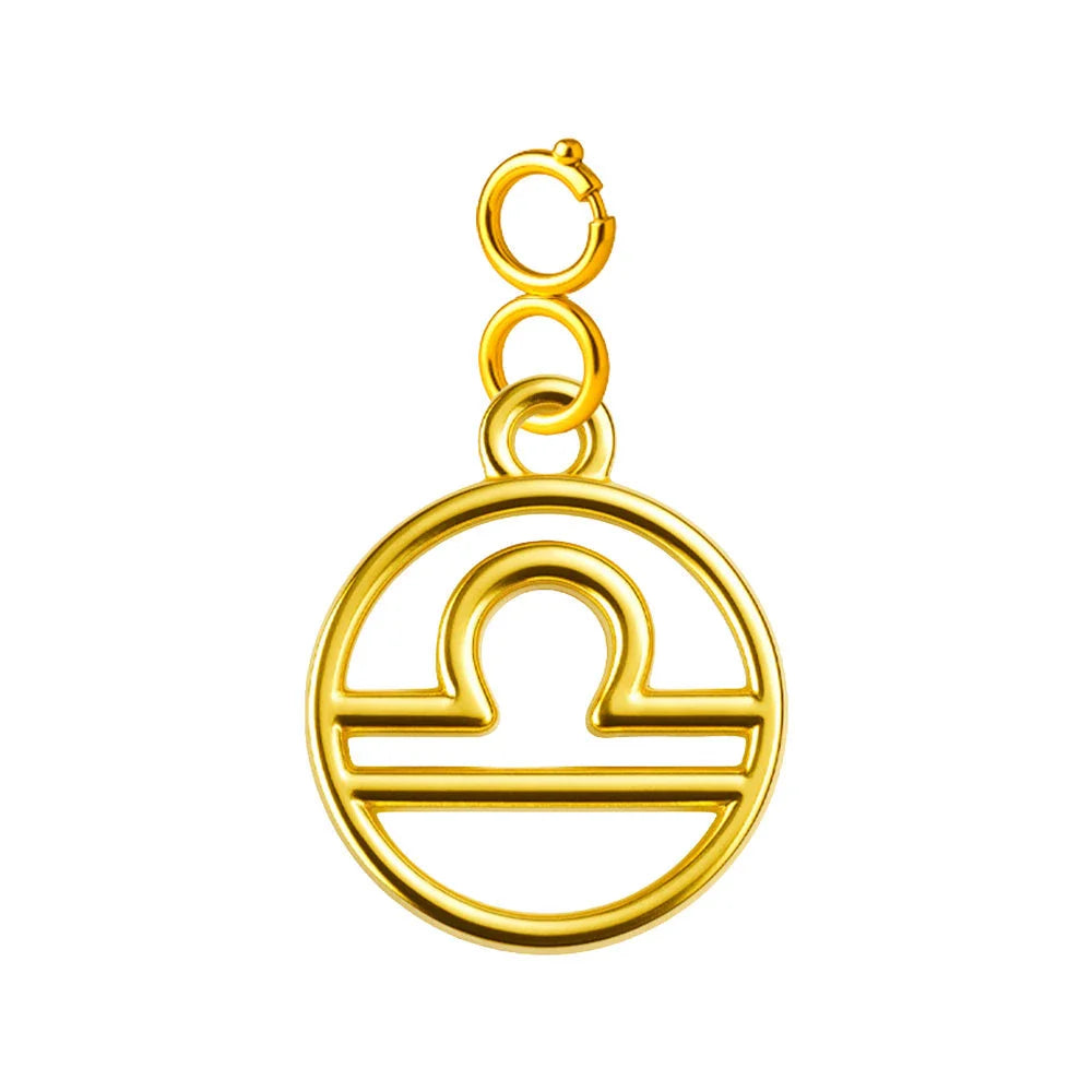 Charm Zodiaco Acero Dorado con Cierre - Libra - SKU 224035