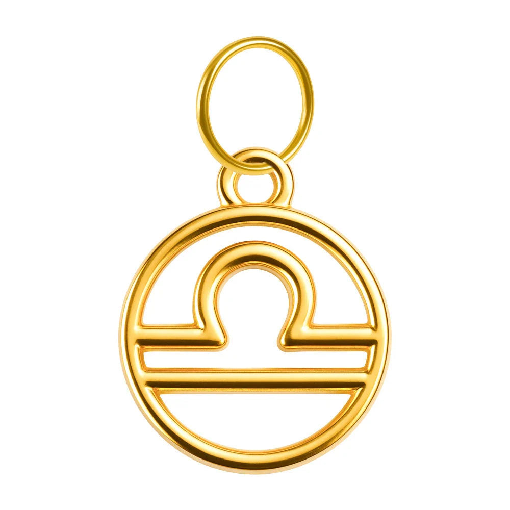 Charm Zodiaco Acero Dorado Colgante - Libra - SKU 24035