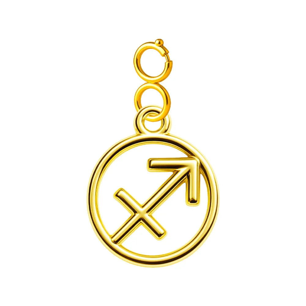 Charm Zodiaco Acero Dorado con Cierre - Sagitario - SKU 224037