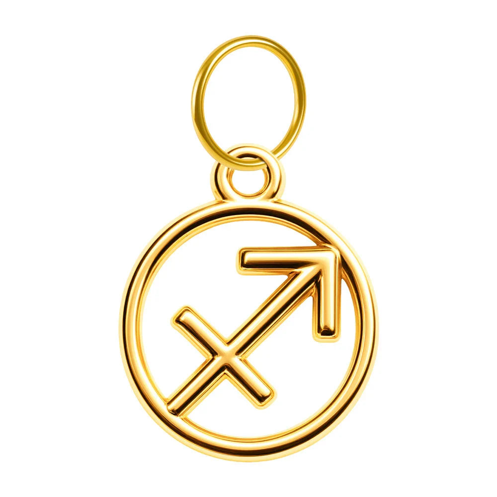 Charm Zodiaco Acero Dorado Colgante - Sagitario - SKU 24037