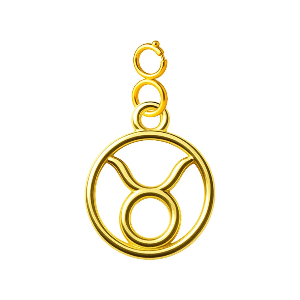 Charm Zodiaco Acero Dorado con Cierre - Tauro - SKU 224030