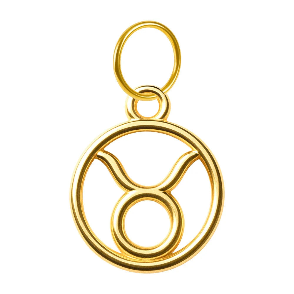 Charm Zodiaco Acero Dorado Colgante - Tauro - SKU 24030
