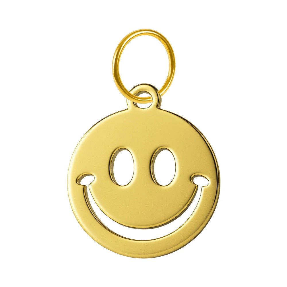 Charm Acero Dorado Carita Sonriente en Blíster detalle