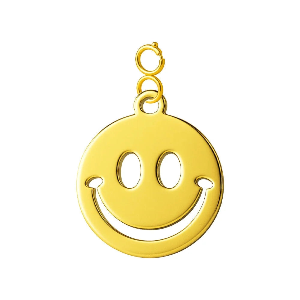 Charm Acero Dorado con Cierre Cara Sonriente