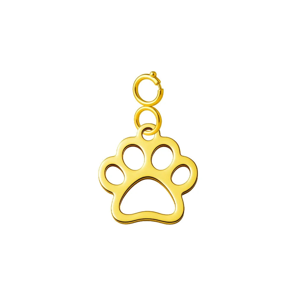 Charm Acero Dorado con Cierre Huella Mascota