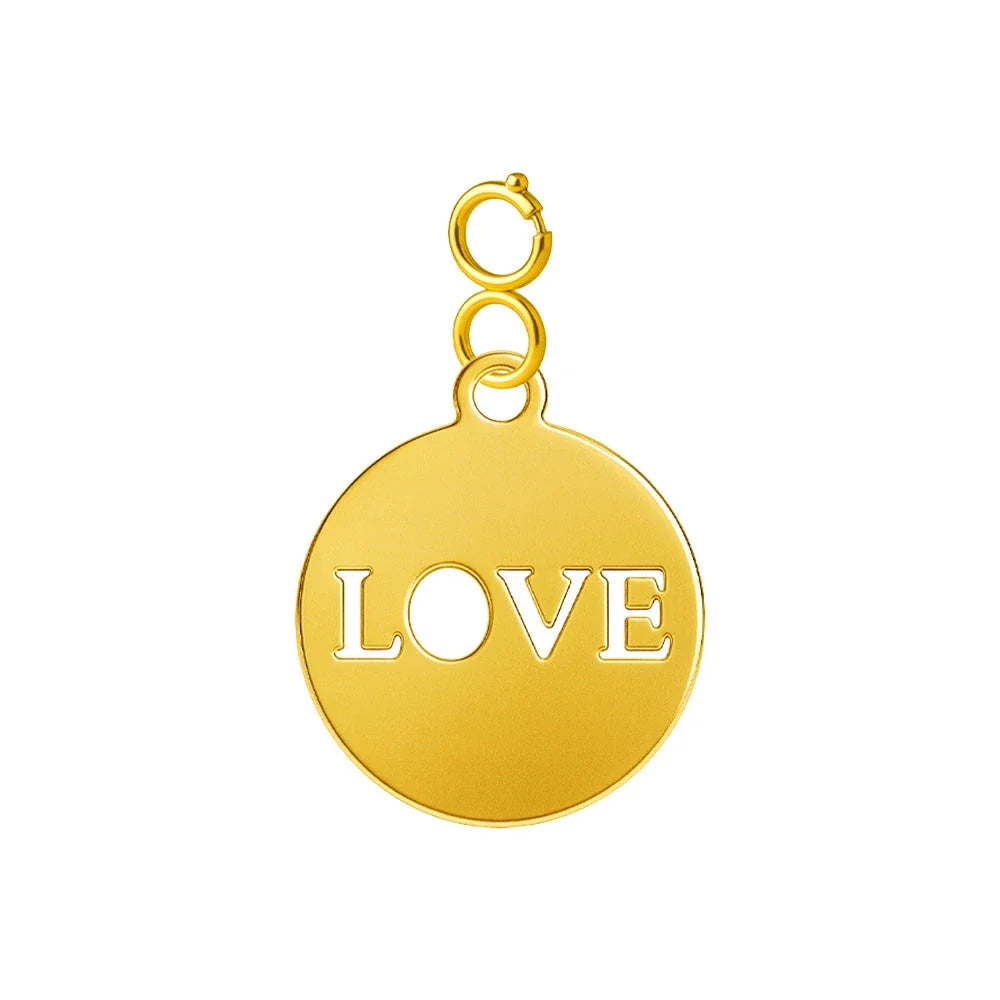 Charm Acero Dorado con Cierre Medalla Love