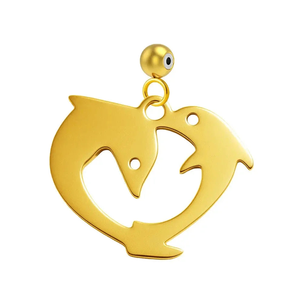 Charm Acero Dorado Delfines