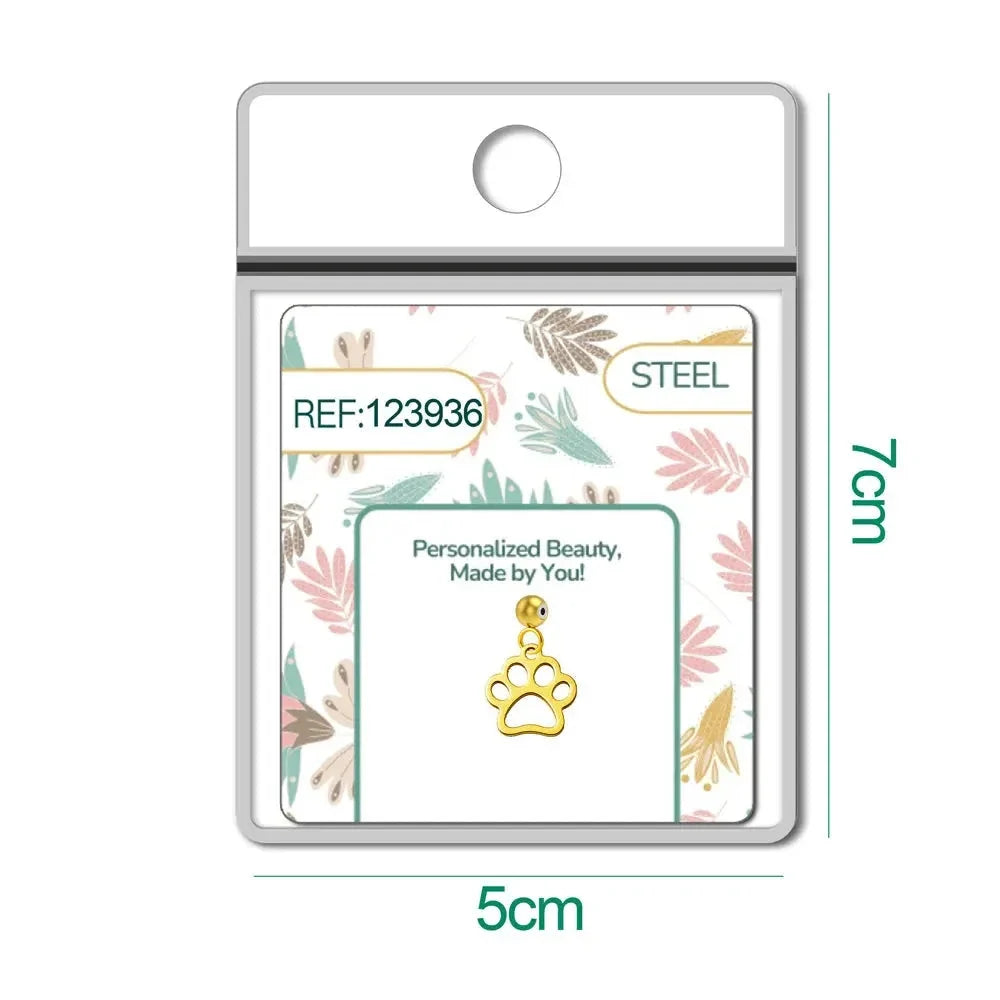 Charm Acero Dorado Huella detalle