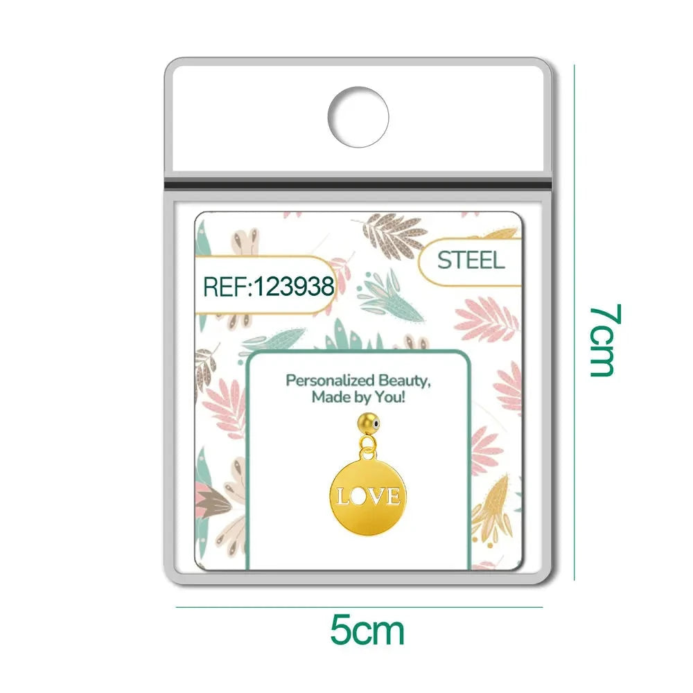 Charm Acero Dorado Love detalle