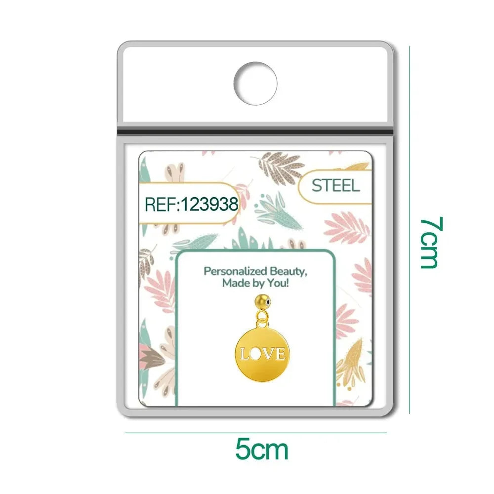 Charm Acero Dorado Love detalle