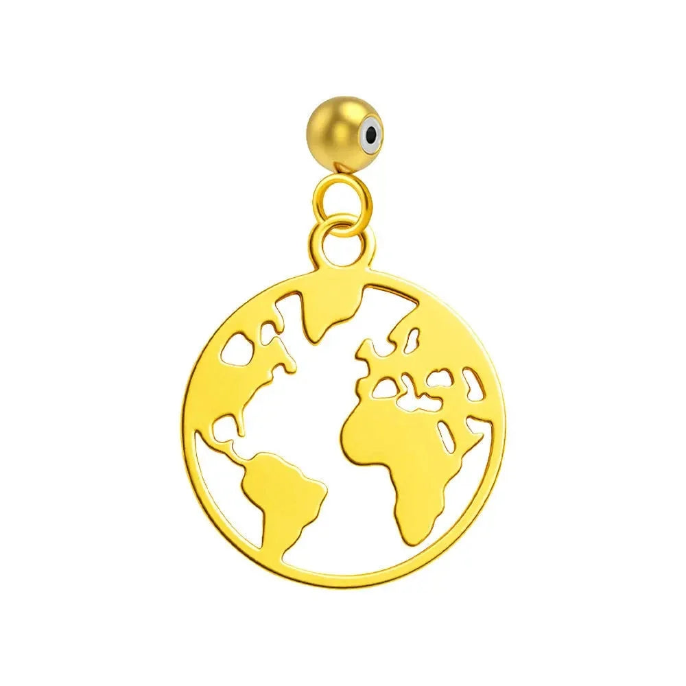 Charm Acero Dorado Mapamundi
