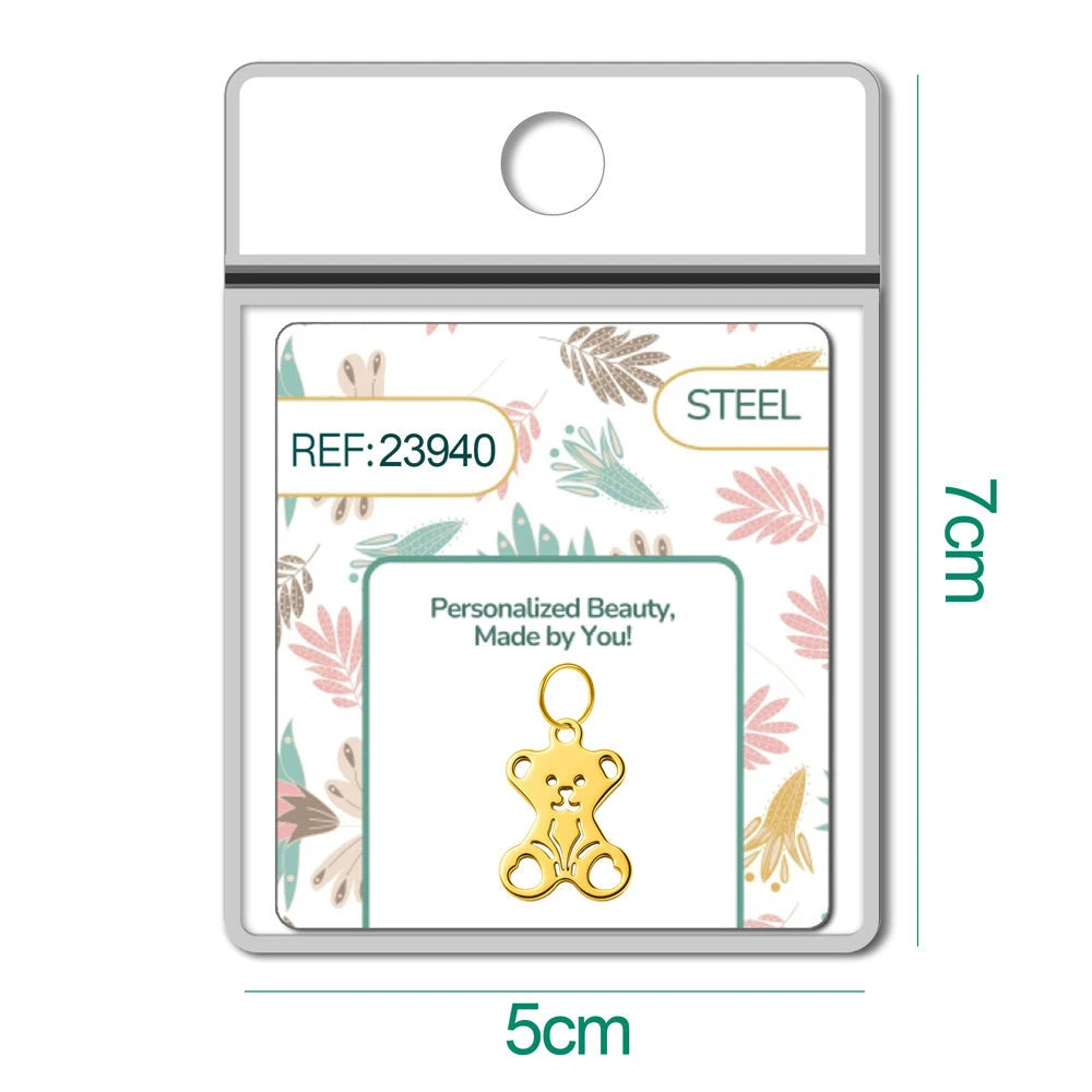 Charm Acero Dorado Oso en Blíster