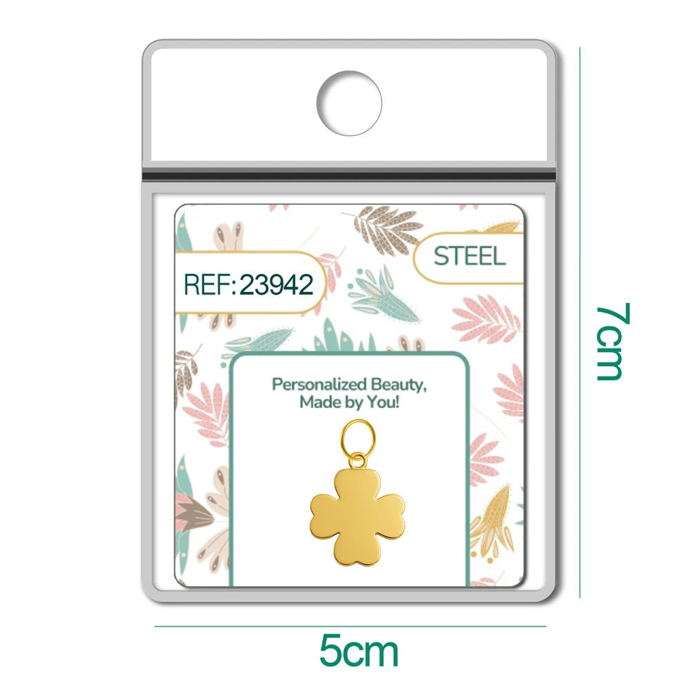 Charm Acero Dorado Trébol en Blíster