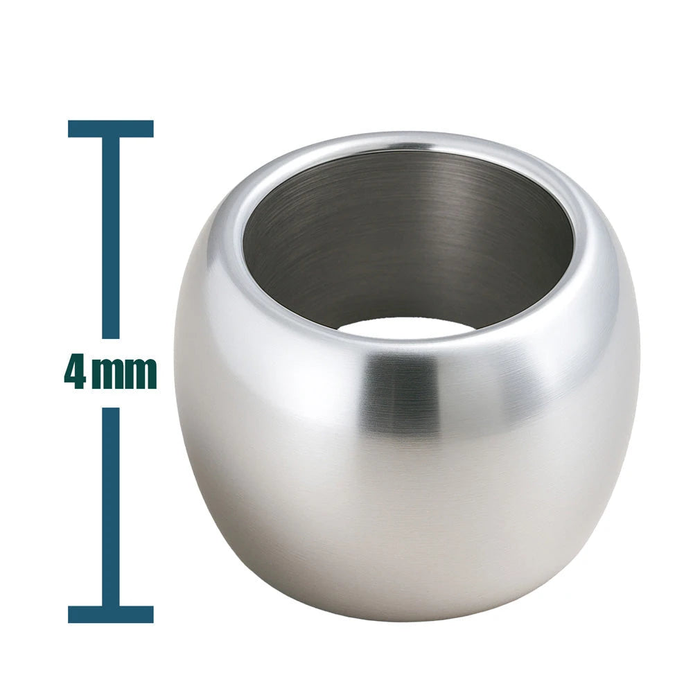 Charm Bola Lisa Acero Plateado 4mm para Cadena Serpiente
