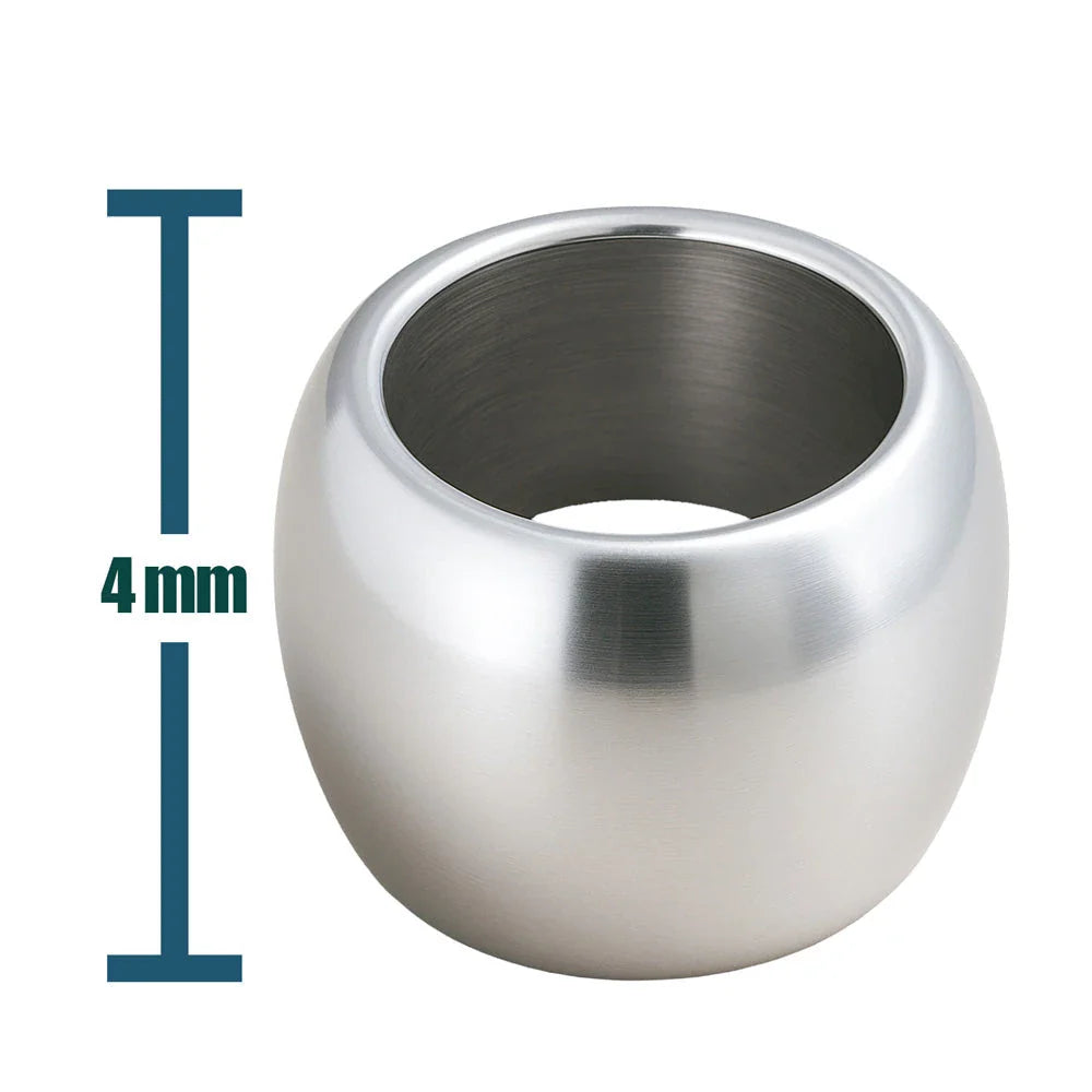 Charm Bola Lisa Acero Plateado 4mm para Cadena Serpiente