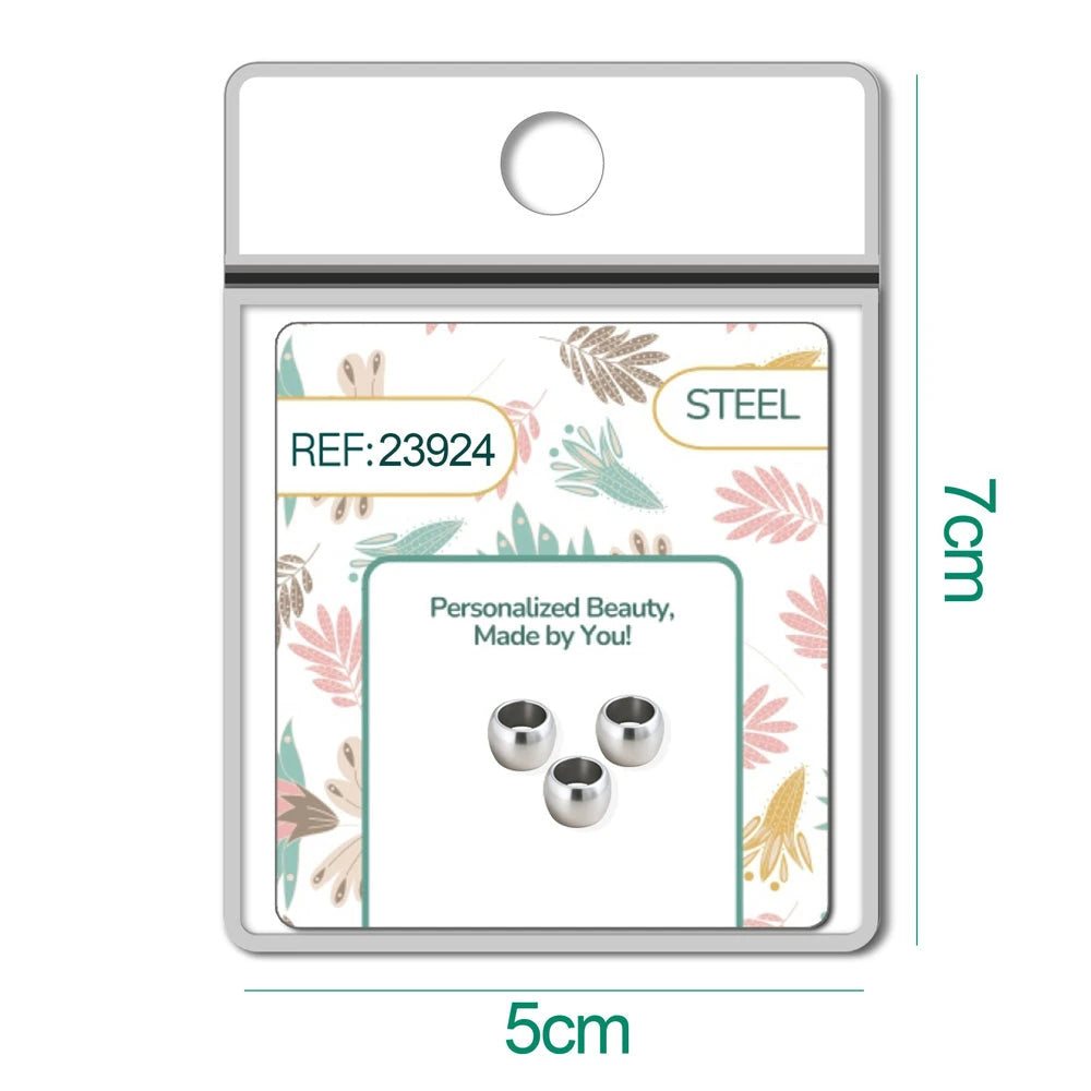 Charm Bola Lisa Acero Plateado 4mm para Cadena Serpiente detalle