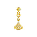 Charm Cobre Chapado Oro 14K con Circonita Abanico Curvo