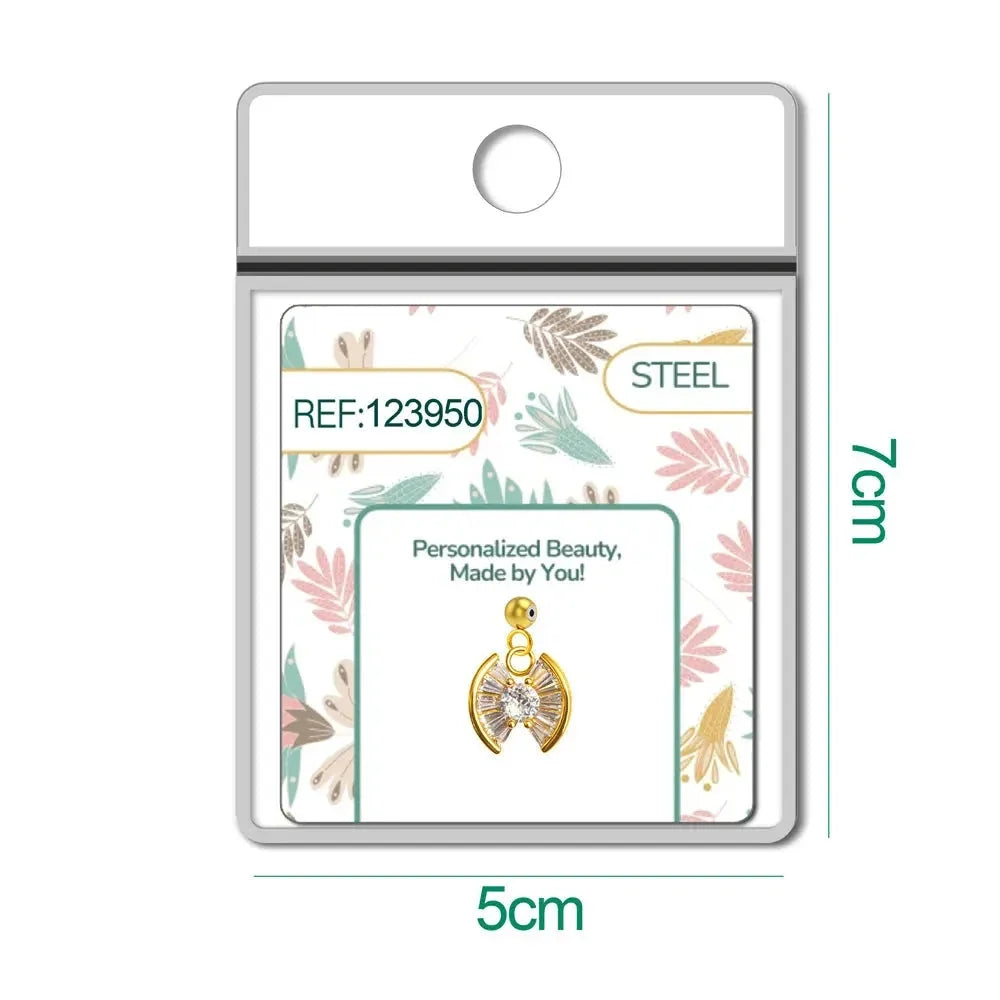 Charm Cobre Chapado Oro 14K con Circonita Abanico detalle