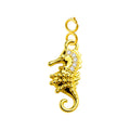 Charm Cobre Chapado Oro 14K con Circonita Caballito de Mar con Cierre