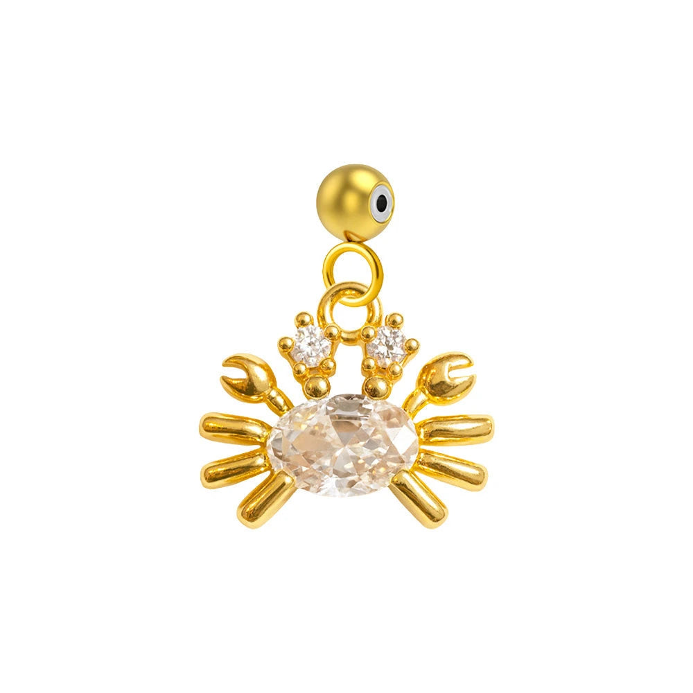 Charm Cobre Chapado Oro 14K con Circonita Cangrejo
