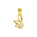 Charm colgante dorado de cisne con circonita central y bola de acero con goma