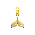 Charm Cobre Chapado Oro 14K con Circonita Cola de Sirena con Cierre