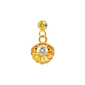 Charm colgante dorado de concha con circonita central y bola de acero con goma