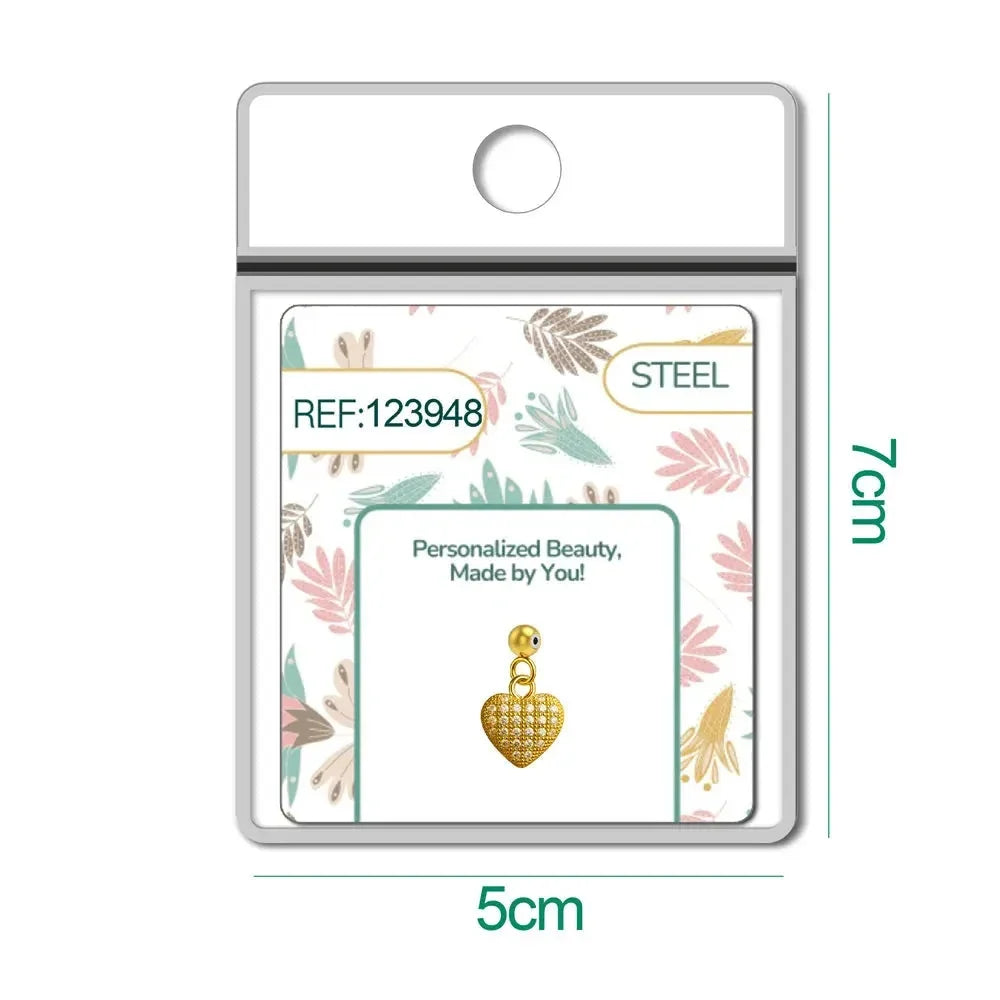 Charm Cobre Chapado Oro 14K con Circonita Corazón detalle