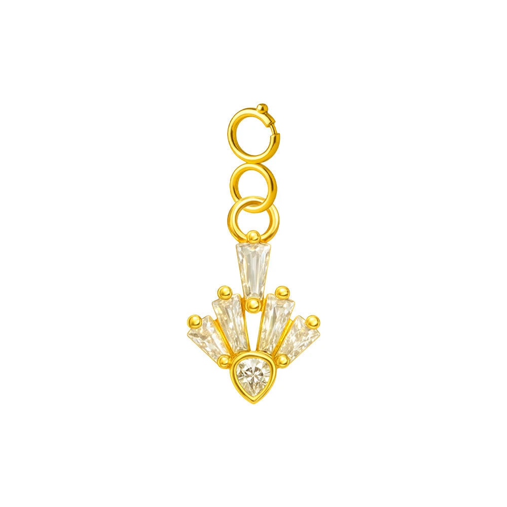 Charm Cobre Chapado Oro 14K con Circonita Corona Real con Cierre