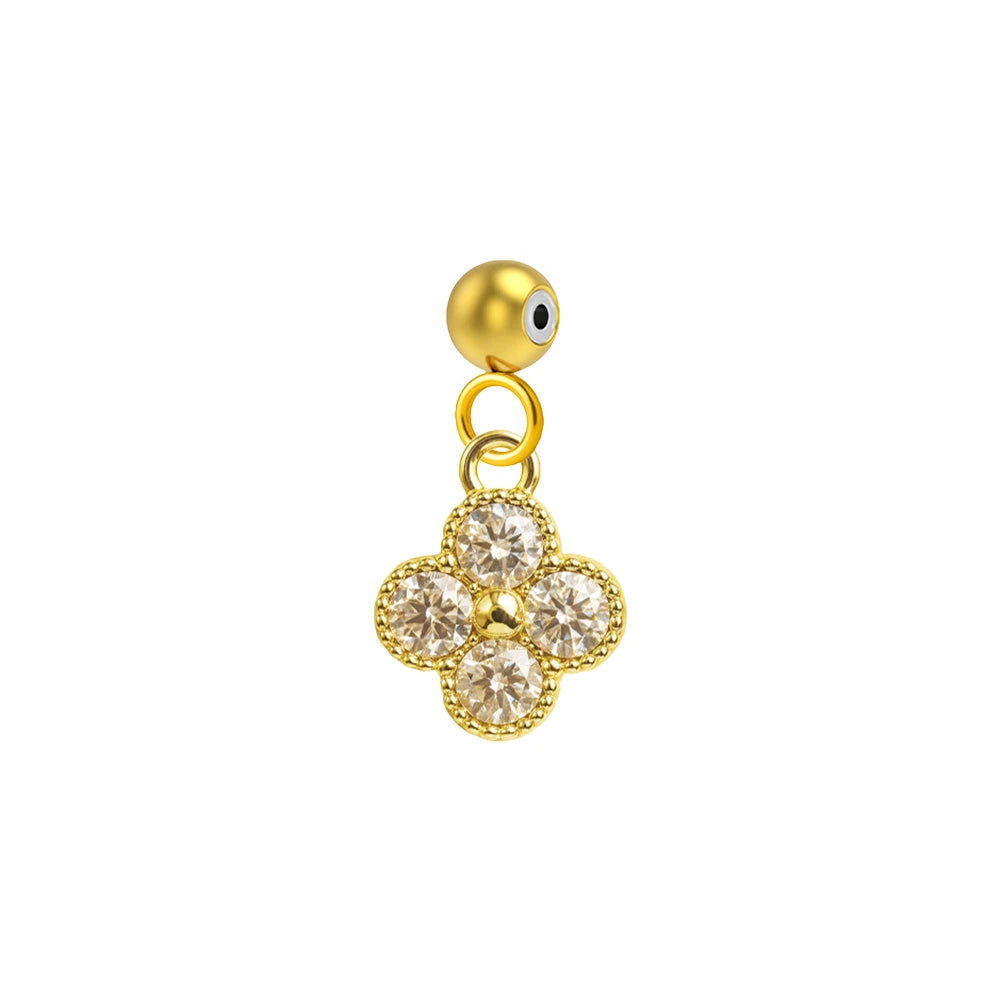 Charm Cobre Chapado Oro 14K con Circonita Flor