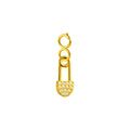 Charm Cobre Chapado Oro 14K con Circonita Imperdible con Cierre