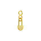 Charm Cobre Chapado Oro 14K con Circonita Imperdible con Cierre