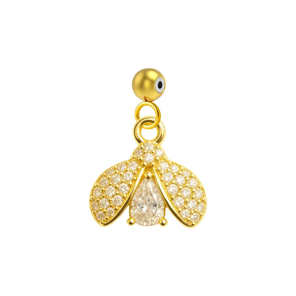 Charm Cobre Chapado Oro 14K con Circonita Mariposa Gota