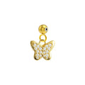 Charm Cobre Chapado Oro 14K con Circonita Mariposa