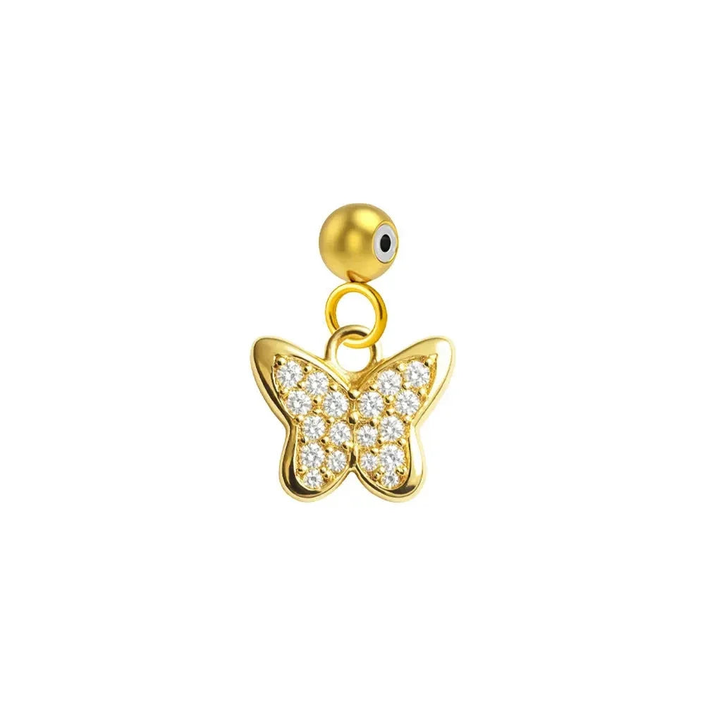Charm Cobre Chapado Oro 14K con Circonita Mariposa