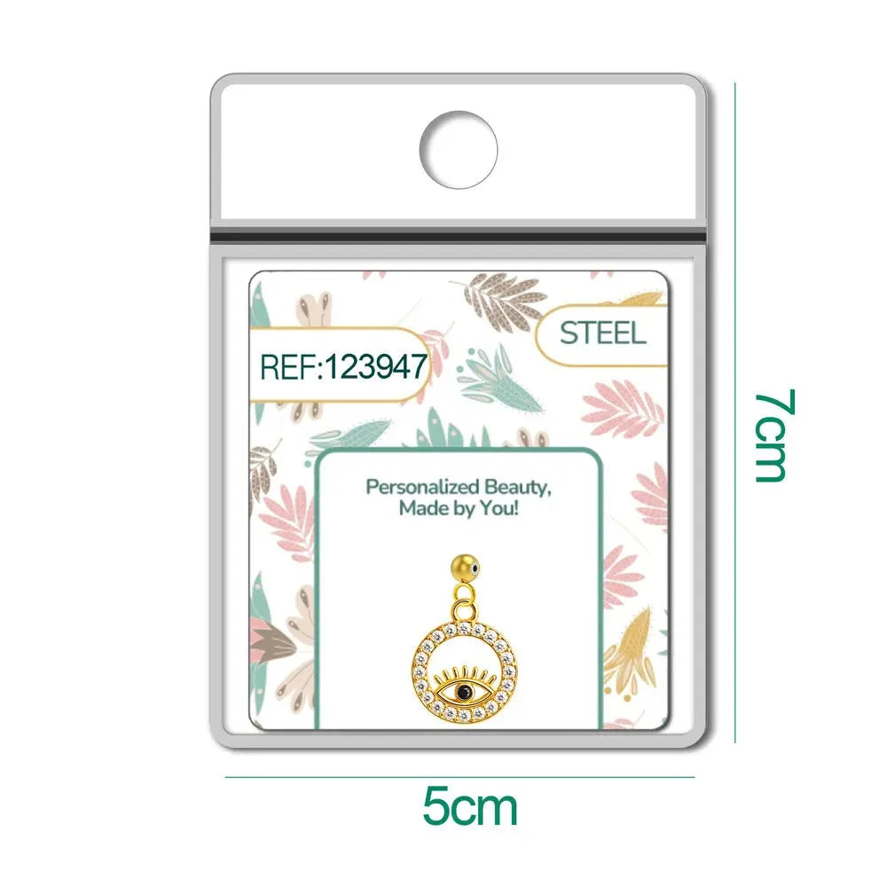 Charm Cobre Chapado Oro 14K con Circonita Ojo detalle