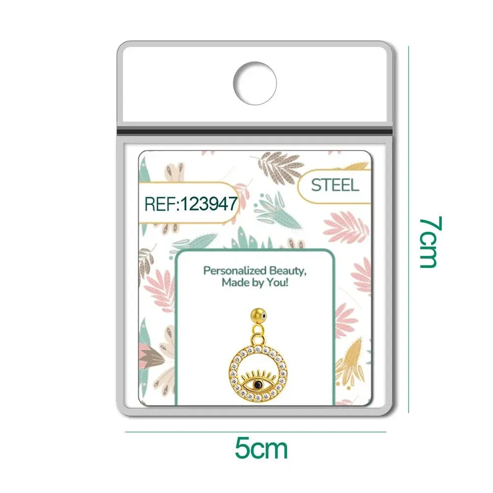 Charm Cobre Chapado Oro 14K con Circonita Ojo detalle