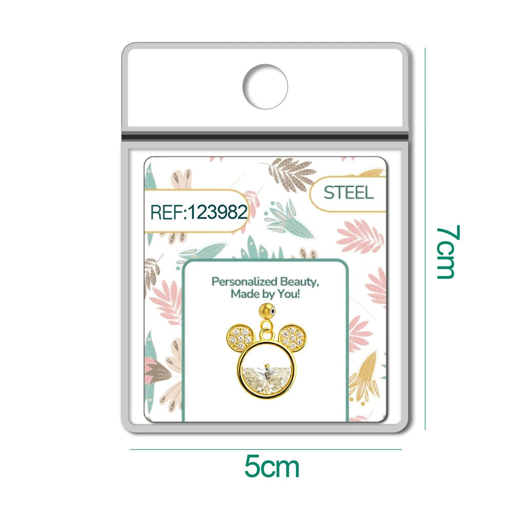 Charm Cobre Chapado Oro 14K con Circonita Oso Redondo detalle